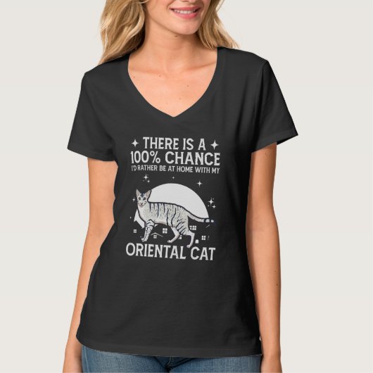 Be Home With My Oriental Cat T-Shirt (Vorderseite)