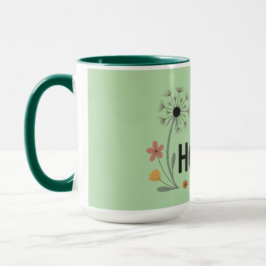 Be Honest Floral Coffee Mug | Pink Yellow Flower Tasse (Links)