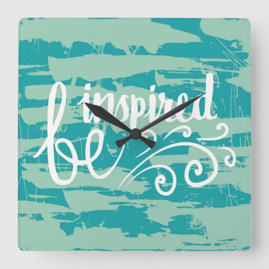 Be Inspired Quadratische Wanduhr (Vorderseite)