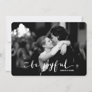 BE JOYFUL Holiday Photo Card - White Feiertagskarte