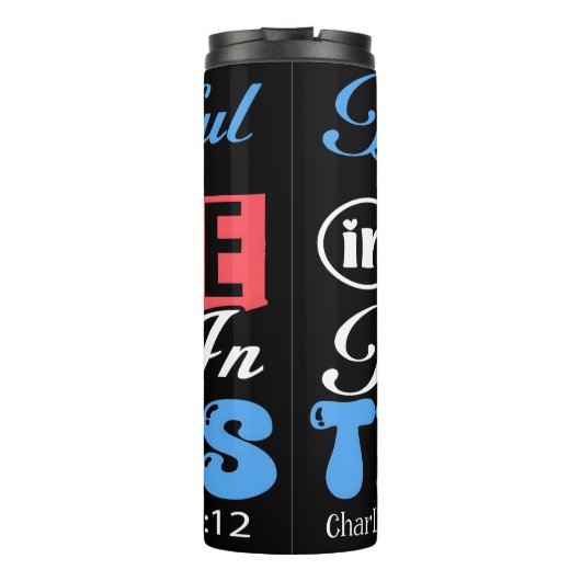 Be Joyful In Hope Romans 12:12 Thermosbecher (Rückseite)