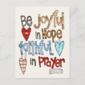 BE JOYFUL PRIMITIVE ILLUSTRATED POSTCARD POSTKARTE (Vorderseite)