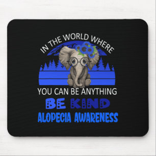 Be Kind Alopecia Awareness Elephant Retro Backgrou Mousepad
