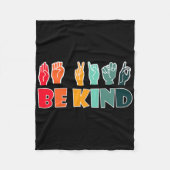 Be Kind American Sign Language Asl Disability Awar Fleecedecke (Vorderseite)