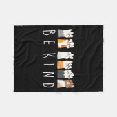 Be Kind Asl Sign Language Kindness Cat Paws Finger Fleecedecke (Vorderseite (Horizontal))