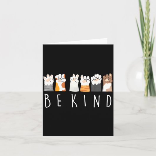 Be Kind Asl Sign Language Kindness Cat Paws Finger Karte (Vorderseite)