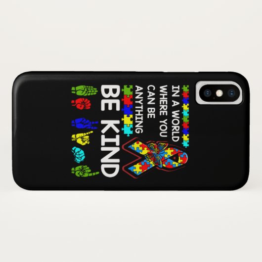 Be Kind Autism Awareness ASL Mom Teacher Kindness Case-Mate iPhone Hülle (Rückseite (Horizontal))