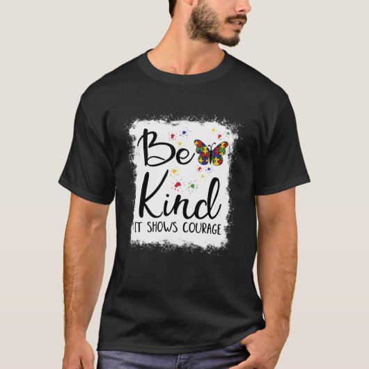 Be Kind Autism Awareness In April We Wear Blue Kin T-Shirt (Vorderseite)