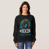 Be Kind Autism Awareness Leopard Rainbow Puzzle Gi Sweatshirt (Vorne ganz)