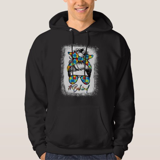Be Kind Autism Awareness Messy Bun Choose Kindness Hoodie (Vorderseite)