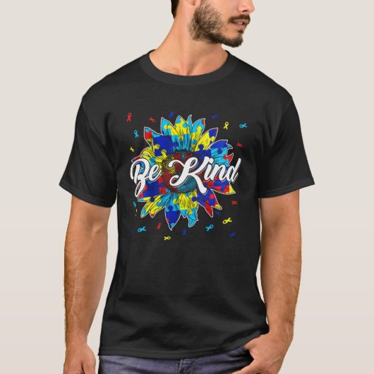 Be Kind Autism Awareness Month Cute Gnomes Men Wom T-Shirt (Vorderseite)
