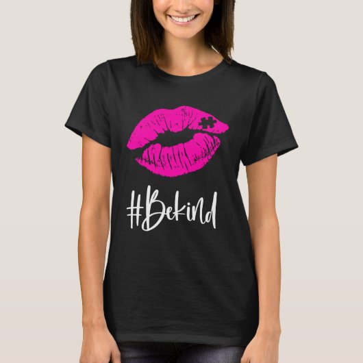 Be Kind Autism Awareness Puzzle Lips Proud Autism T-Shirt (Vorderseite)