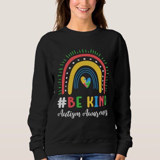 Be Kind Autistic Child Support Puzzle Autism Aware Sweatshirt (Vorderseite)