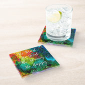 Be Kind Be Good Custom Coaster Glasuntersetzer (Schrägansicht)