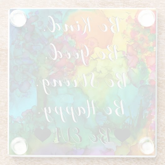 Be Kind Be Good Custom Coaster Glasuntersetzer (Rückseite)