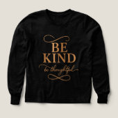 Be Kind Be Thoughtful Boys’ Long Sleeve Shirt (Design Vorderseite)