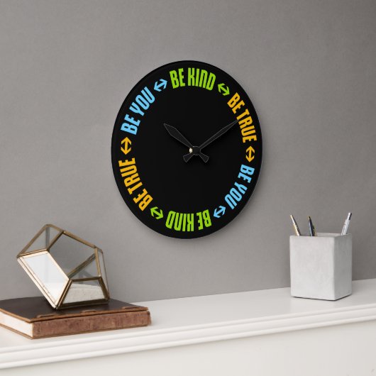 Be Kind Be True Be You Inspirational Love Quote Große Wanduhr (Büro)