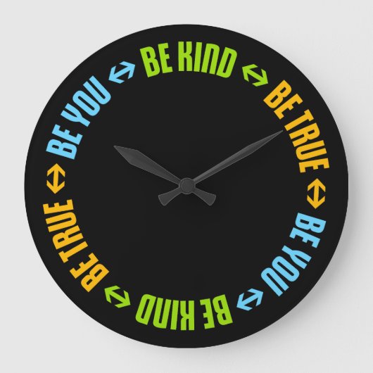 Be Kind Be True Be You Inspirational Love Quote Große Wanduhr (Vorderseite)