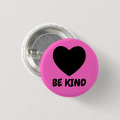 Be Kind - Black Love Symbol  Button (Vorne & Hinten)