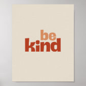 Be Kind – Boho Typography Art Poster (Vorne)