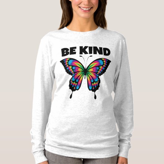 BE KIND BUTTERFLY LADIES T - SHIRT (Vorderseite)