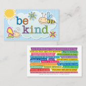 Be Kind Cards - Encourage Acts of Kindness Today Telefonnummerkarte (Vorne/Hinten)