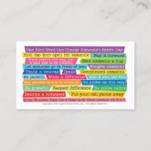 Be Kind Cards - Encourage Acts of Kindness Today Telefonnummerkarte (Rückseite)