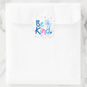 Be Kind Confetti Quadratischer Aufkleber (Tasche)