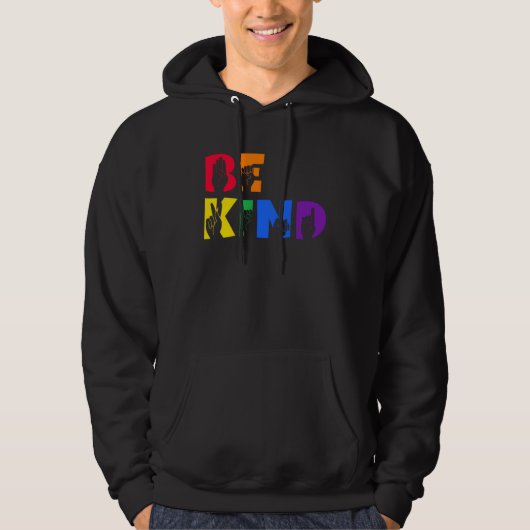 Be Kind Deaf Pride Hoodie (Vorderseite)