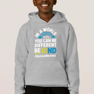 Be Kind Different Autism Awareness Rainbow Design Hoodie