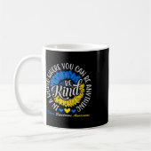 Be Kind Down Awareness Ribbon Sunflower K Kaffeetasse (Links)