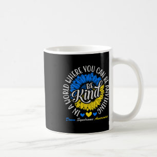 Be Kind Down Awareness Ribbon Sunflower K Kaffeetasse