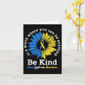 Be Kind Down Awareness Ribbon Sunflower K Karte (Gelbe Blume)