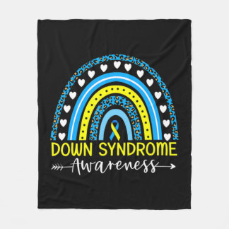 Be Kind-Down-Syndrom Bewusstsein Ribbon Rainbow Ki Fleecedecke