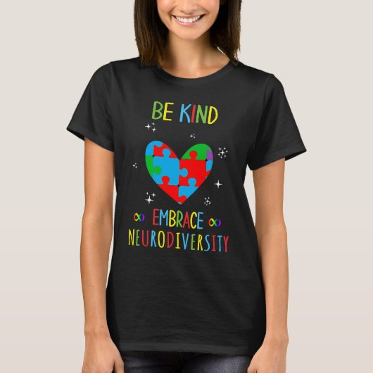 Be Kind Embrace Neurodiversity Puzzle T-Shirt (Vorderseite)