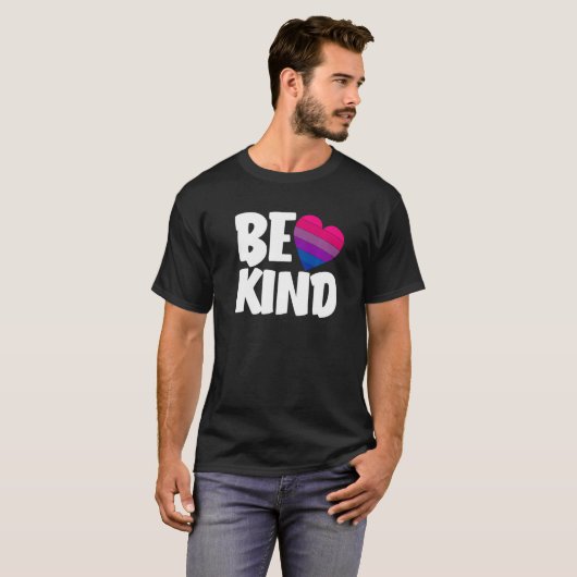 Be Kind Funny Bi Pride Flag Bisexual Premium T-Shirt (Vorne ganz)