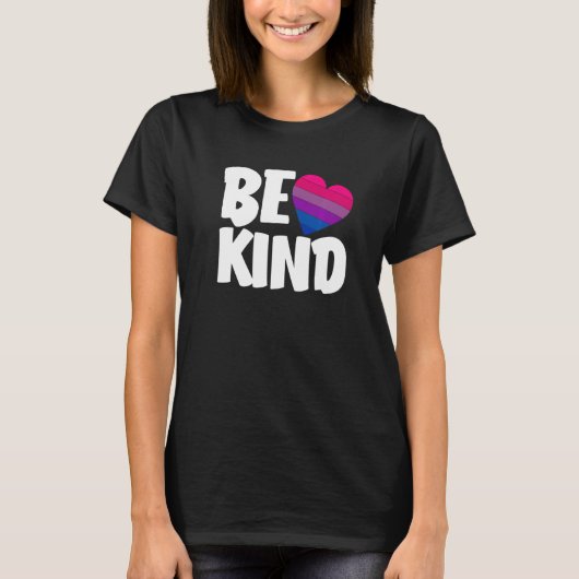 Be Kind Funny Bi Pride Flag Bisexual Premium T-Shirt (Vorderseite)