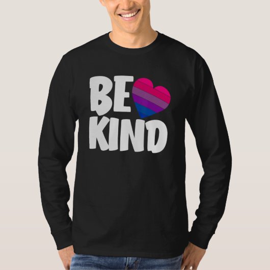 Be Kind Funny Bi Pride Flag Bisexual T-Shirt (Vorderseite)