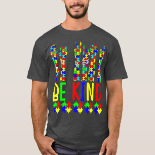 Be Kind Hand Sign Language Puzzle Autism Awareness T-Shirt