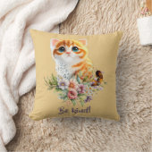 "Be kind" Inspiration Kitten Floral Design Kissen (Decke)