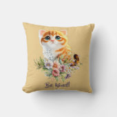 "Be kind" Inspiration Kitten Floral Design Kissen (Vorderseite)