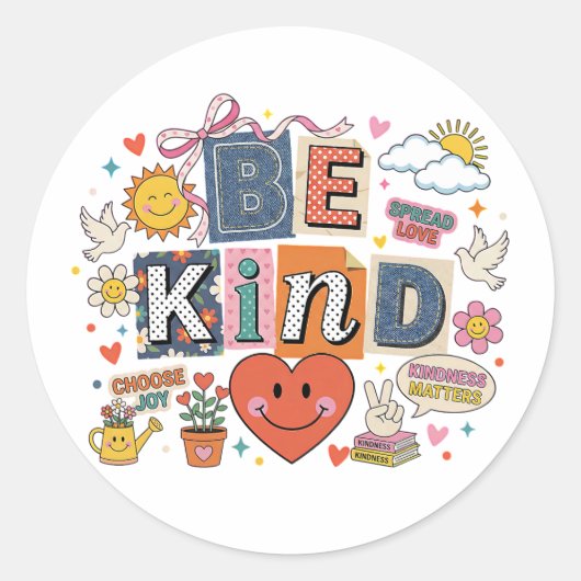 Be Kind - Kindness Matters Runder Aufkleber (Vorderseite)