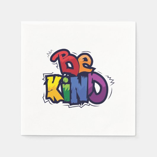 Be Kind | LGBTQ | Rainbow | Pride Month Serviette (Vorderseite)