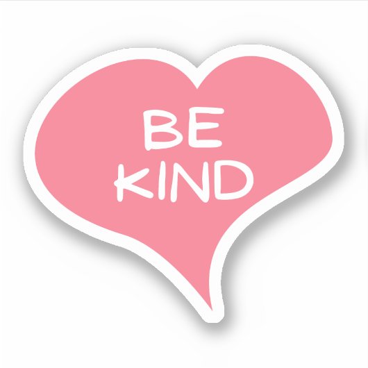 BE KIND Liebe Herz Vinyl Sticker (Vorderseite)
