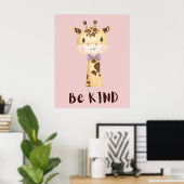 be kind Little Giraffe Poster (Heimbüro)