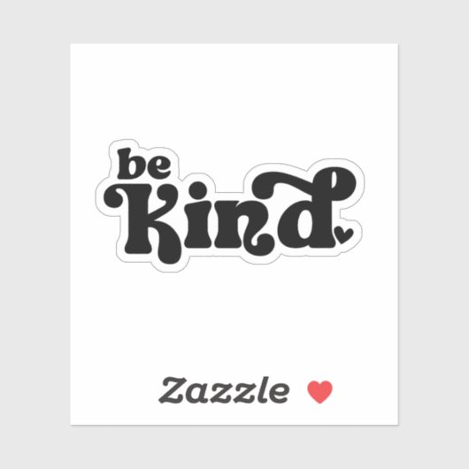 Be Kind Minimalist  – Bold Black Kindness Aufkleber (Blatt)
