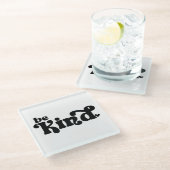 Be Kind Minimalist – Bold Black Kindness Glasuntersetzer (Schrägansicht)