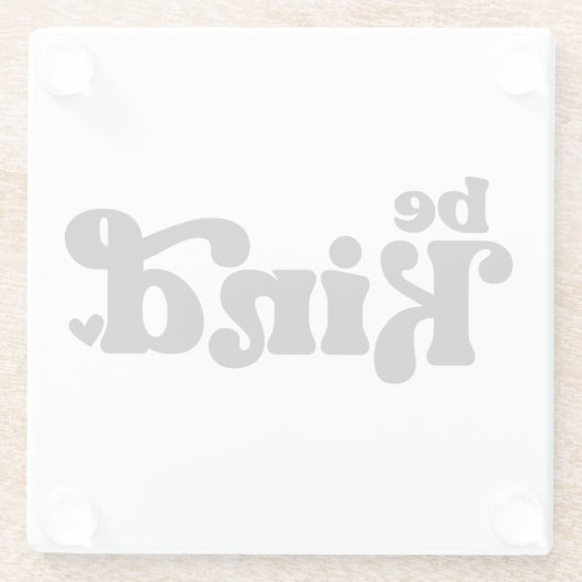 Be Kind Minimalist  – Bold Black Kindness Glasuntersetzer (Rückseite)