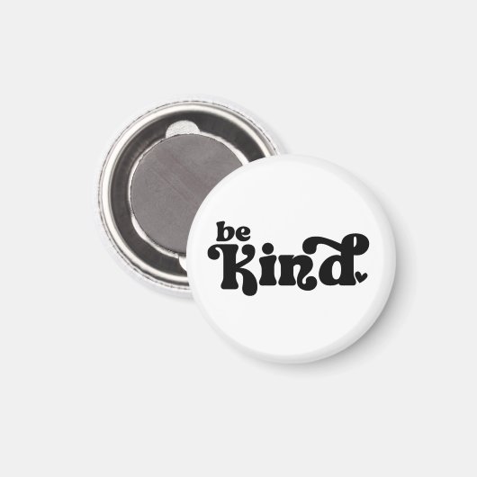 Be Kind Minimalist  – Bold Black Kindness Magnet (Vorderseite/Rückseite)