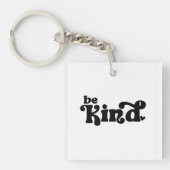 Be Kind Minimalist  – Bold Black Kindness Schlüsselanhänger (Vorderseite)